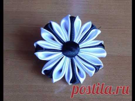 Цветы из атласных лент. Канзаши. DIY Kanzashi Flowers - YouTube