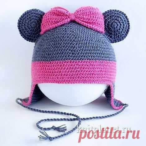 Шапочка Минни Маус крючком

Описание модели

Шапочка для девочки Минни Маус связана крючком полустолбиками с накидом. Использована пряжа ярких контрастных цветов: темно-серого и ярко-розового. Форма шапочки 