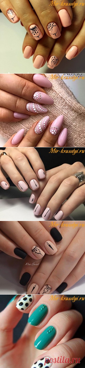 Маникюр точками на ногтях