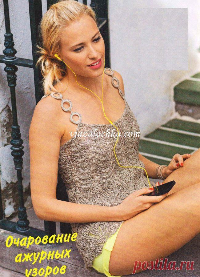 Ажурный топ с бретелями из колец