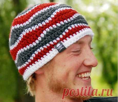 Шапка крючком для папы и сына Шапка крючком для папы и сына. Схема вязания