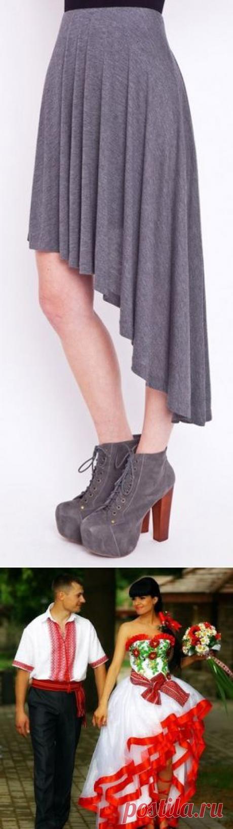 Электронная выкройка юбки однослойной с перепадом длины