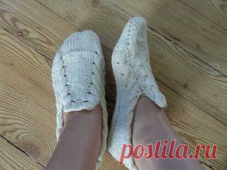 Вязаные тапочки