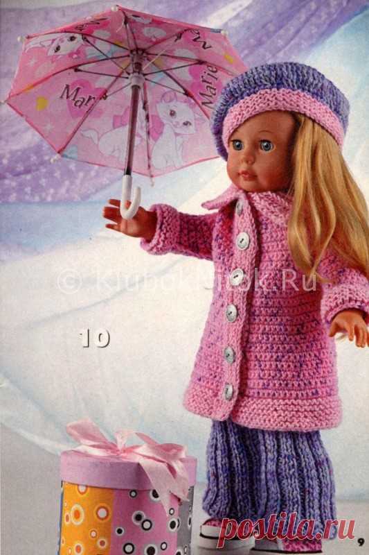 Вяжем одежду для куклы барби спицами - Уроки вязания крючком. Шапка- ушанка и варежки. /
