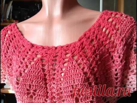 И снова кофточка крючком от горловины