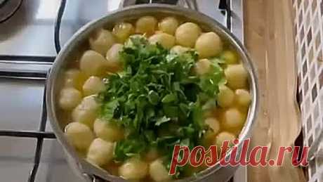 Овощной суп с сырными шариками
