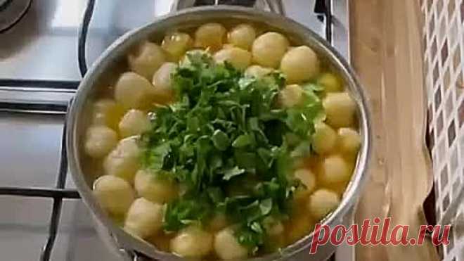 Овощной суп с сырными шариками