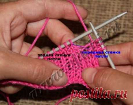 Прибавление петель при вязании спицами Способы прибавления петель при вязании спицами, с иллюстрациями.