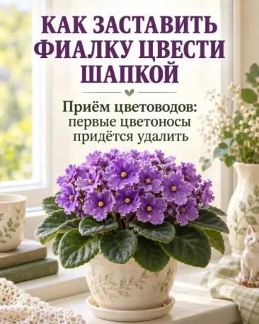 Хотите, чтобы фиалка цвела настоящей шапкой?