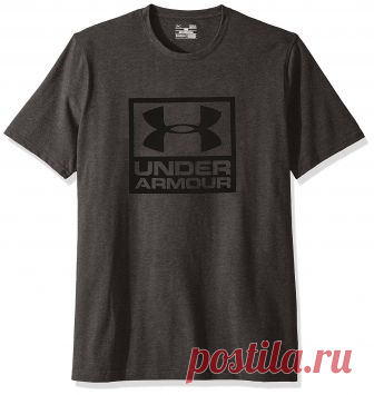 Amazon.com: Under Armour Men's Branded Box Short Sleeve Athletic Shirt, Charcoal Medium Heat (019)/Black, Large: Sports & Outdoors