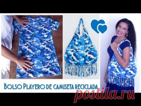 Bolso Playero - de Camiseta Reciclada - Tutorial de SANDRA PADILLA