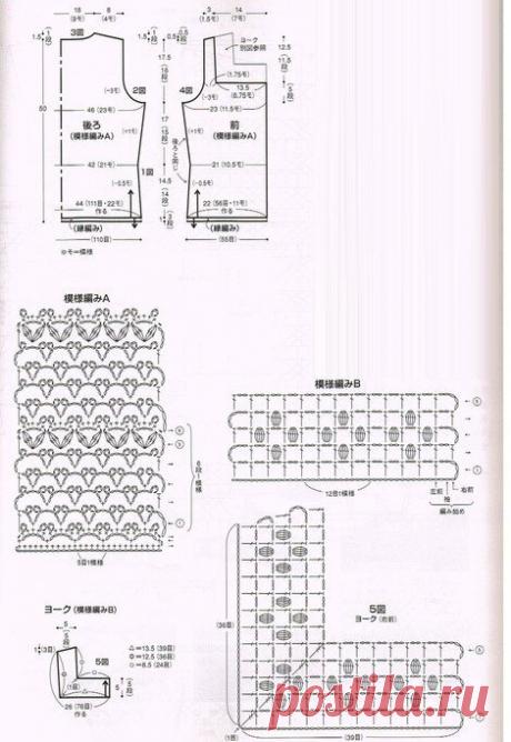 Красивые женственные кофточки крючком от японских дизайнеров, которые можно связать самостоятельно - и схемы! | Вязалки Веселого Хомяка | Дзен