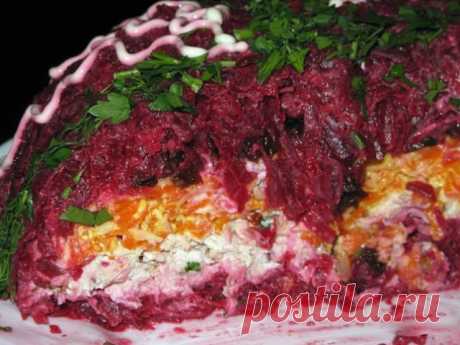 Интересное и оригинальное сочетание — салат «Монгольская горка». Вкуснотища нереальная! — Ⴚα∂ ℨα୮০τ০Ᏸҡα