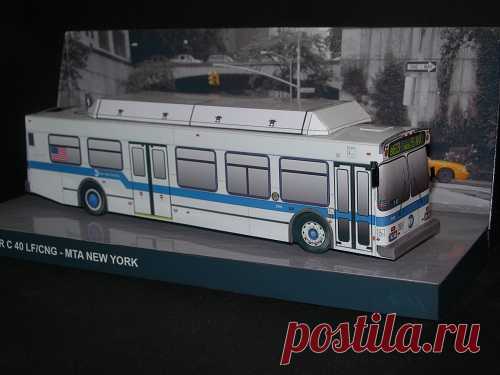 New York City Bus - New Flyer - Paperdiorama - Donwload Free Paper Model