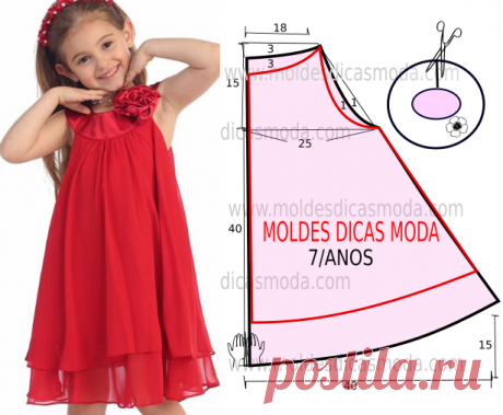 VESTIDO INFANTIL SIMPLES VERMELHO