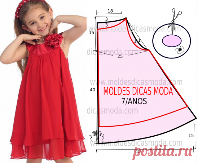 VESTIDO INFANTIL SIMPLES VERMELHO