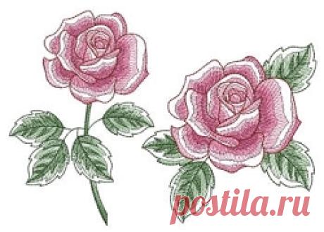 Sketched Roses 2 Set, 19 Designs - 5x5 | Wedding | Machine Embroidery Designs | SWAKembroidery.com