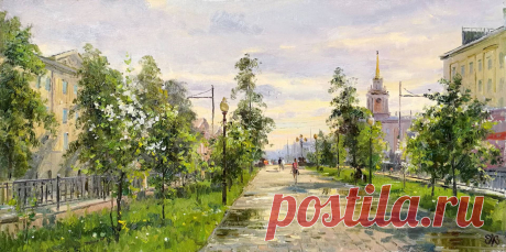 Картина Главный проспект. Май, художник Алексей Ефремов - RakovGallery, купить картину в Екатеринбурге, интернет магазин картин