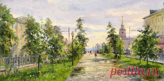 Картина Главный проспект. Май, художник Алексей Ефремов - RakovGallery, купить картину в Екатеринбурге, интернет магазин картин