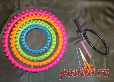 Учимся вязать на луме (Loom knitting). Урок первый: лицевые петли