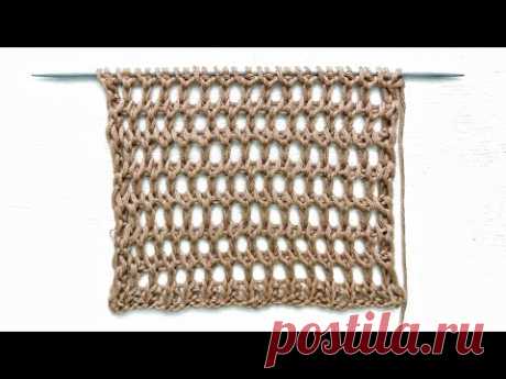Очень простая мелкая сеточка спицами 💥 Для палантинов, джемперов,  туник