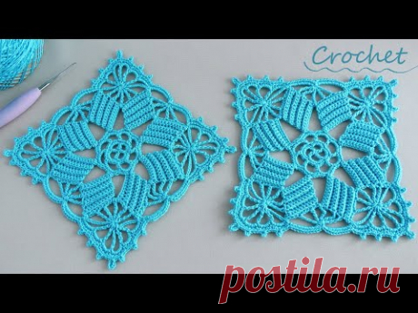 Ажурный МОТИВ "Квадратики в квадрате" вязание крючком МК🧶 Beautiful Pattern Crochet square motifs