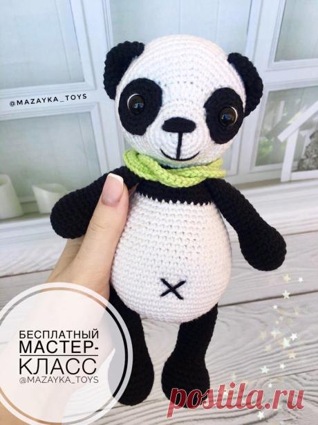 PDF Пандочка крючком. FREE crochet pattern; Аmigurumi animal patterns. Амигуруми схемы и описания на русском. Вязаные игрушки и поделки своими руками #amimore - Панда, медведь, медвежонок, мишка.