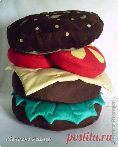 Подушка "Гамбургер" МК | Страна Мастеров