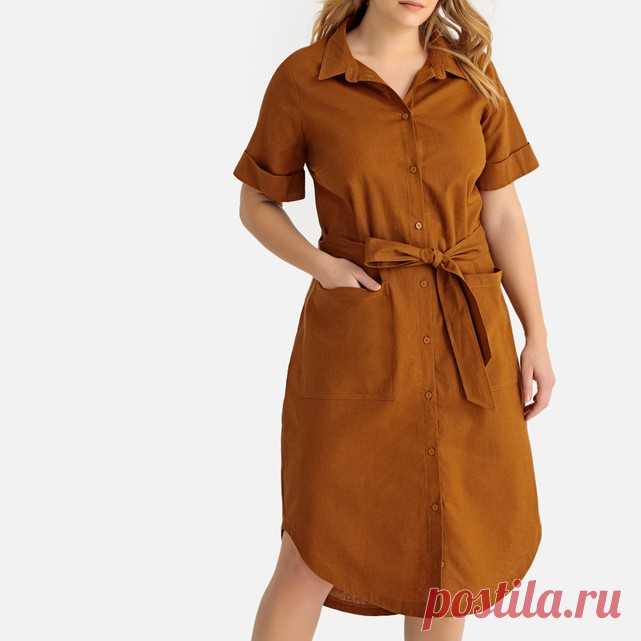 Платье-рубашка из льна и хлопка, длина 3/4 Описание:Это платье-рубашка быстро станет одним из основных предметов вашего летнего гардероба. Обязательный предмет гардероба.Детали: •  Форма: прямая •  Длина миди, 3/4 •  Короткие рукава    •  Рубашечный воротник-полоСостав и уход: •  55% льна, 45% хлопка •  Tемпература стирки 30° на деликатном режиме •  Гладить при умеренной температуре / не отбеливать •  Не использовать барабанную сушку •  Сухая чистка запрещенаОдежда большог...