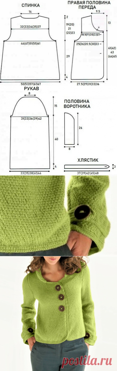 Стильный жакет несложным узором, связанный спицами, с описанием | Идеи рукоделия | Яндекс Дзен