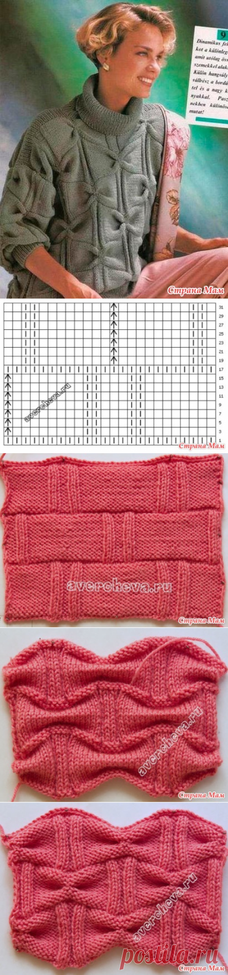 . Свитер с узором Бантики - Вязание спицами - Страна Мам