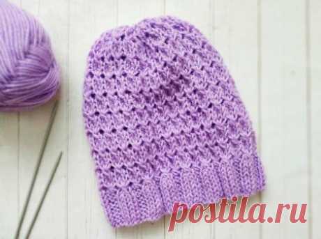 Шапка на двух спицах к весне » «Хомяк55» - всё о вязании спицами и крючком