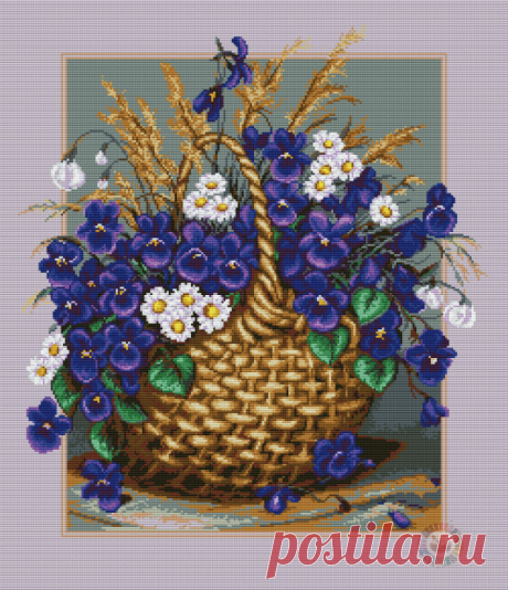Фиалки в корзинке