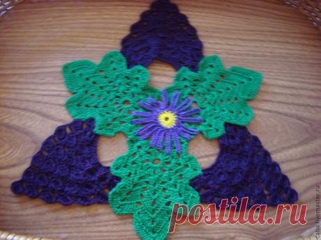 Купить Салфетка "ВИНОГРАД" - декоративная салфетка, ажурный узор, филейное вязание, Вязание крючком