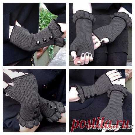 Вязанные митенки дизайнера Veronica O'Neil.