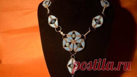 Колье - кулон из бисера "Глаз царицы".  Бисероплетение.  Мастер класс / pendant bead. Beading