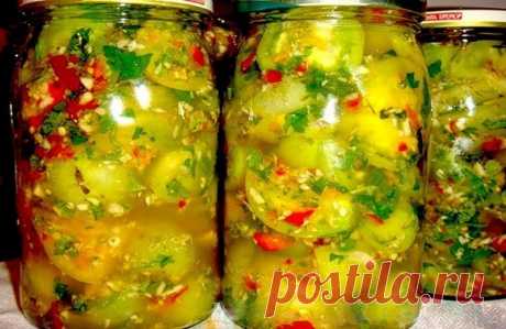 Маринованные зеленые помидоры. Это такая вкуснятина! Ну вкуснейшая овощная закуска!