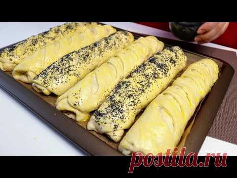 Куда девать яблоки! ПРОСТО пеките слоеный рулет!