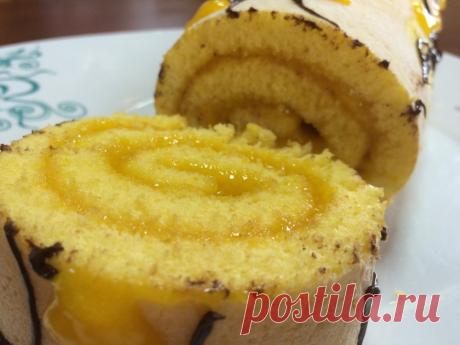 Лимонный рулет с лимонным курдом