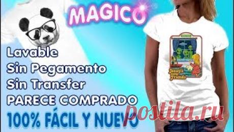 Como estampar PLAYERAS CAMISETAS personalizadas FÁCIL EN CASA LAVABLE Ideas Decorar transfer fotos, Видео, Смотреть онлайн