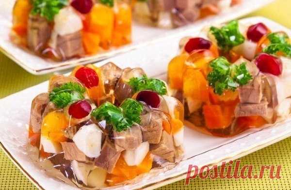 Порционное заливное мясо или язык . Красиво и вкусно!