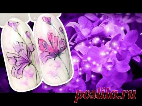 🌸 Нежные Фэнтези Цветы для Весеннего Маникюра Цветочный Дизайн Ногтей на Ноготках Рисунок Гель-лаком