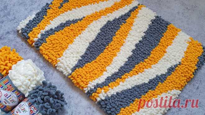 Вот это да! Супер коврик своими руками из Alize Puffy Fine! | Natali_crochet | Яндекс Дзен