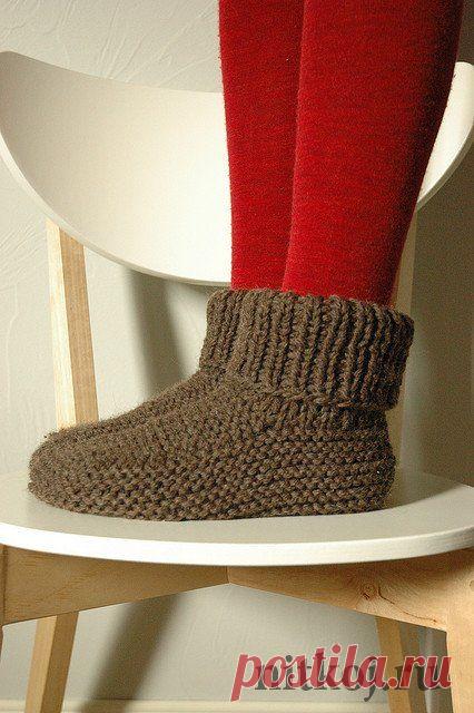 Теплые носки на двух спицах » Ниткой - вязаные вещи для вашего дома, вязание крючком, вязание спицами, схемы вязания