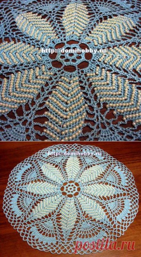 Вязание салфеток с бисером - вяжем крючком » Вязание крючком - схемы, видео, уроки