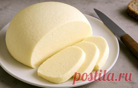 Домашний сыр из кефира и яиц с ровной текстурой
Такой домашний сыр получается плотным, нежным и ароматным, а готовится он буквально из двух простых продуктов, которые есть почти в каждом холодильнике.
Что понадобится

Кефир — 1 литр

Яйца — 4 штуки

Соль — 1 чайная ложка

Сливочное масло — 50 грамм