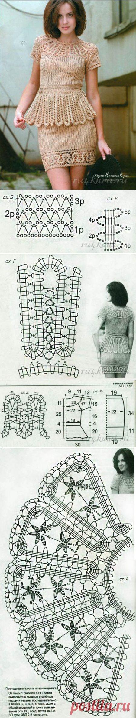 Вязаный костюм, брюггское кружево » Сайт "Ручками" - делаем вещи своими руками