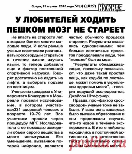 У любителей ходить пешком мозг не стареет