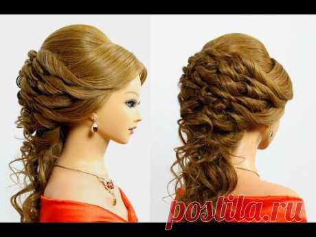 Hairstyles for medium long hair. Bridal wedding hairstyles. - YouTube