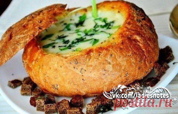 Суп-пюре в горшочках из хлеба | Женский журнал